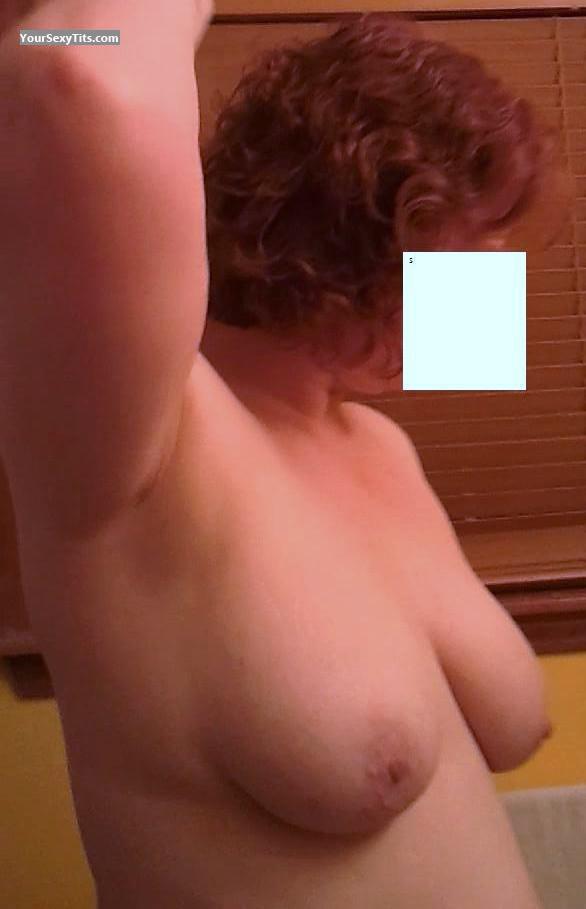 Tit Flash: Wife's Medium Tits - 42 Year Old Redhead Wife from United States